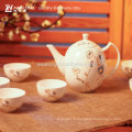 Ensemble de thé classique Gongfu de style oriental de 7pcs, ensemble de pot de thé et de thé en céramique fine